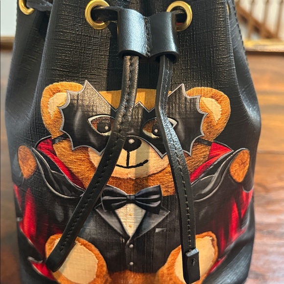 Moschino Bat Teddy Bear Bucket Crossbody Bag - Picture 8 of 10